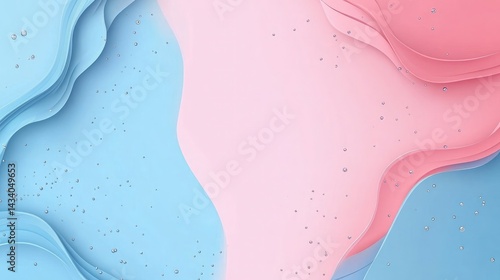 Pink and blue gradient banner with soft pastel colors in minimalistic flat design and copy space