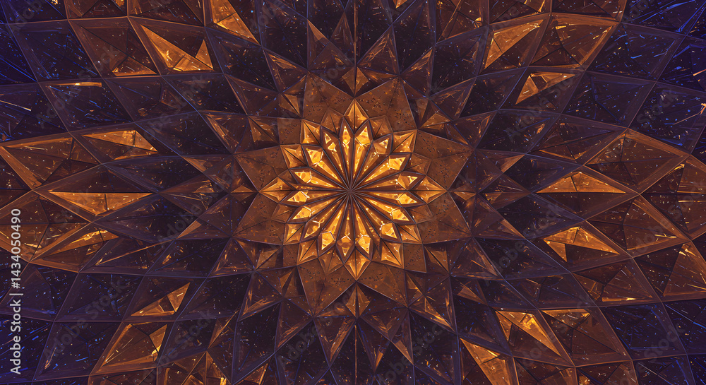Obraz premium Intricate Geometric Golden Pattern Creates a Rich, Ornamental Texture