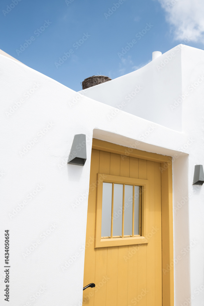 White cycladic architecture in Santorini island, Greece.