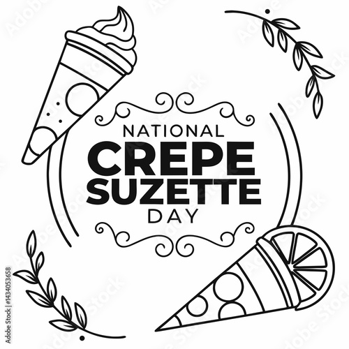 NATIONAL CREPE SUZETTE DAY vector illustration