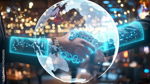 Business Partnership with Digital Transformation Concept and Technology