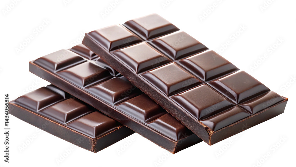 chocolate bar on white background, Dark set of Chocolate Bar chocolate bar on white background, Dark set of Chocolate Bar