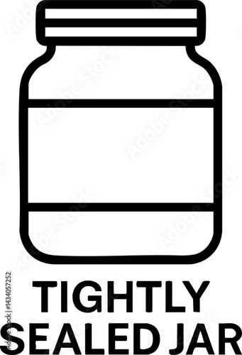 food safety hygiene training concept. Tightly sealed jar illustration with text label.