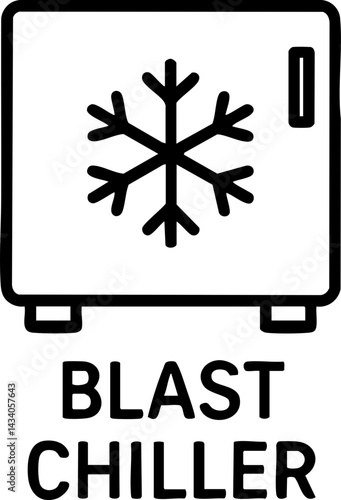 food safety hygiene training concept. Icon of a blast chiller with snowflake symbol.