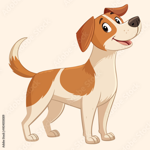 Wallpaper Mural Happy Cartoon Dog Standing with a Playful Expression Torontodigital.ca