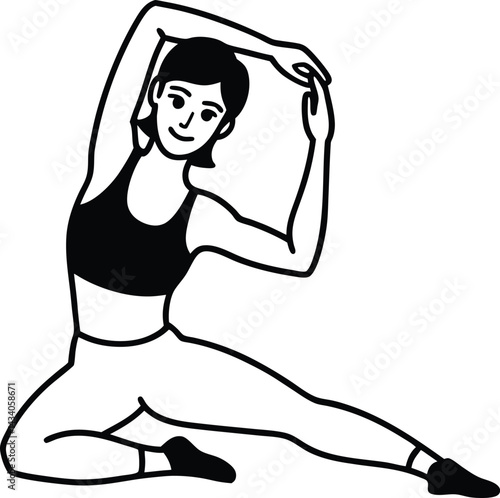 Woman stretching in a yoga or fitness pose.