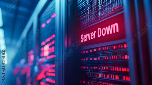 Server Downtime Red Alert Digital Infrastructure Failure