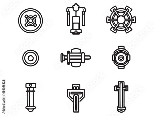  Pipe Reamer line art industrial tool