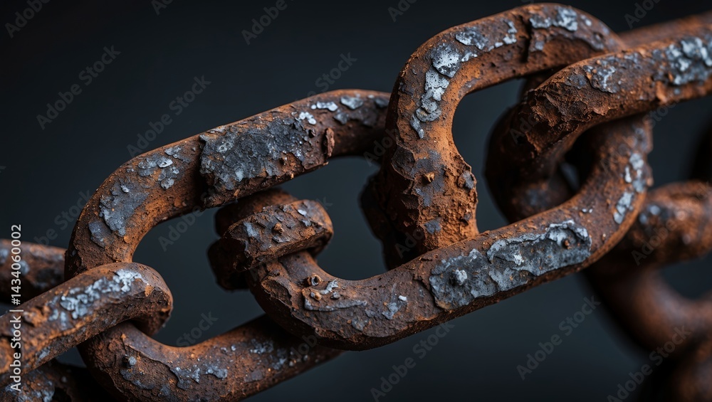Rusty chain details revealing texture and decay Rusty chain details revealing texture and decay