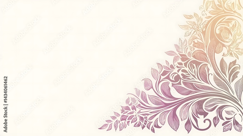 Floral corner design with pastel hues. Floral corner design with pastel hues.