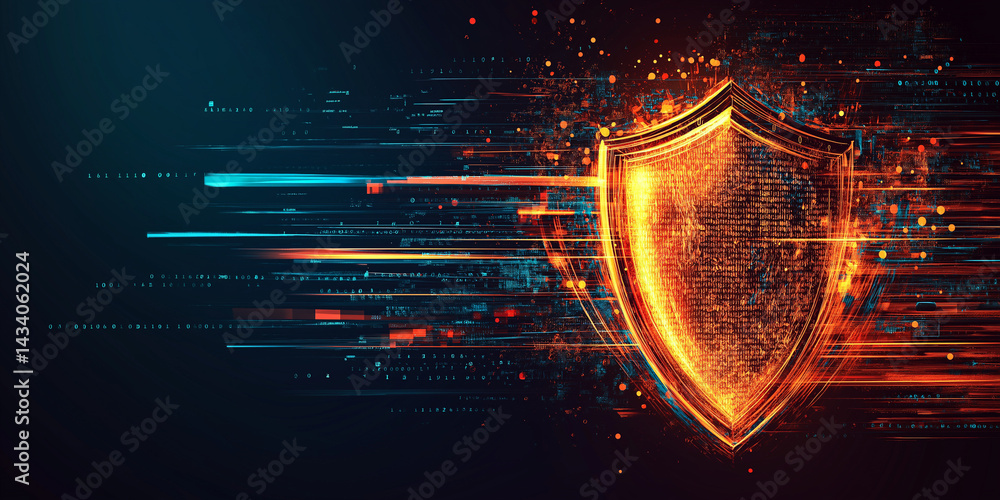 Fototapeta premium Cybersecurity event exploring ai ethics in digital defense virtual environment focused perspective