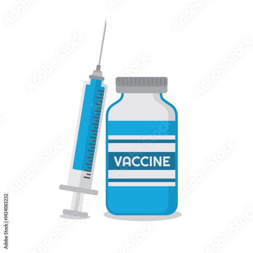 syringe and vaccine vector illustration flat design