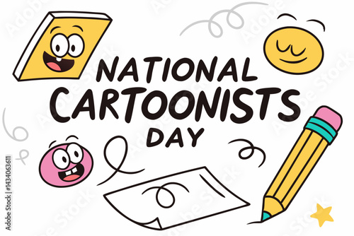 NATIONAL CARTOONISTS DAY vector illustration