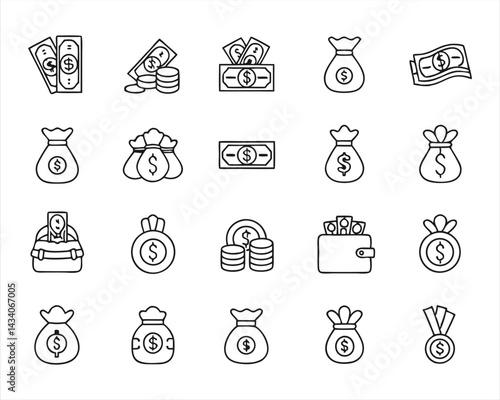 Money Bag icon set