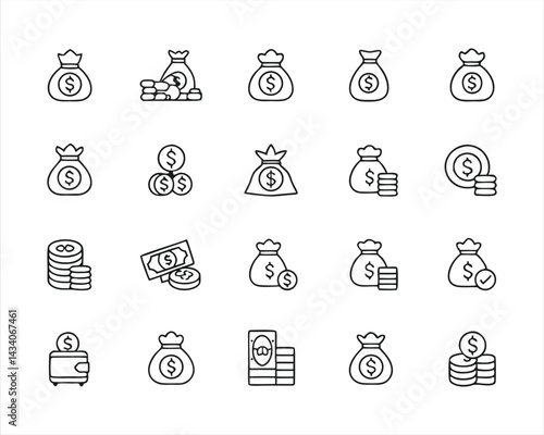 Money Bag icon set