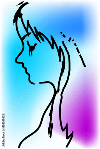 Graceful Feminine Silhouette on Pastel Dreamscape