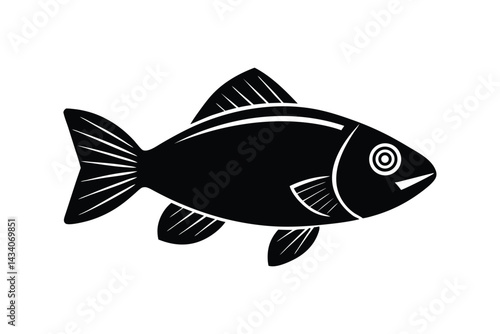 Silhouette art illustration of a tilapia fish.eps