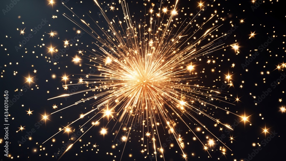 Obraz premium Sparkling stardust explosion against black background