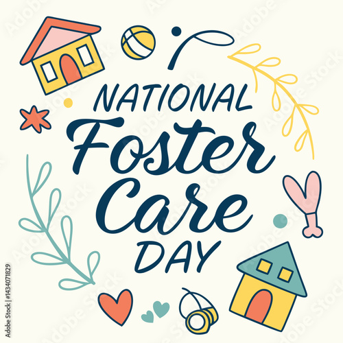 NATIONAL FOSTER CARE DAY vector illustration