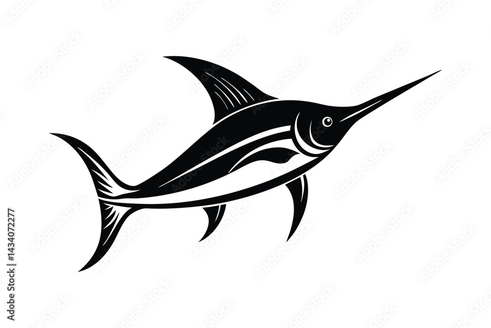 Naklejka premium Silhouette art illustration of a marlin fish.eps