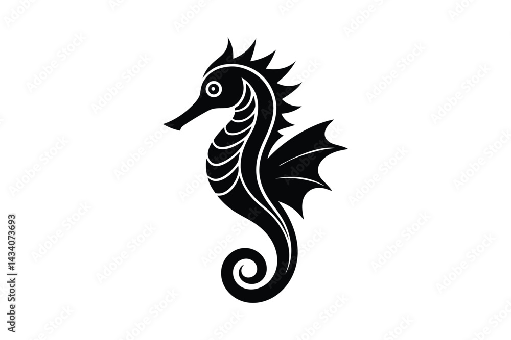 Obraz premium Silhouette art illustration of a seahorse.eps