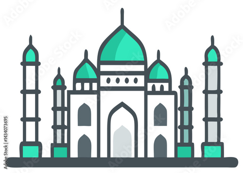 Elegant pack of six Indian monument illustrations with distinct domes and minimal lines. Great for cultural branding.