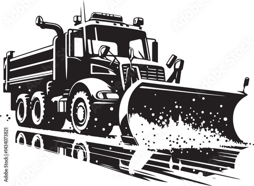 Snow plow vector