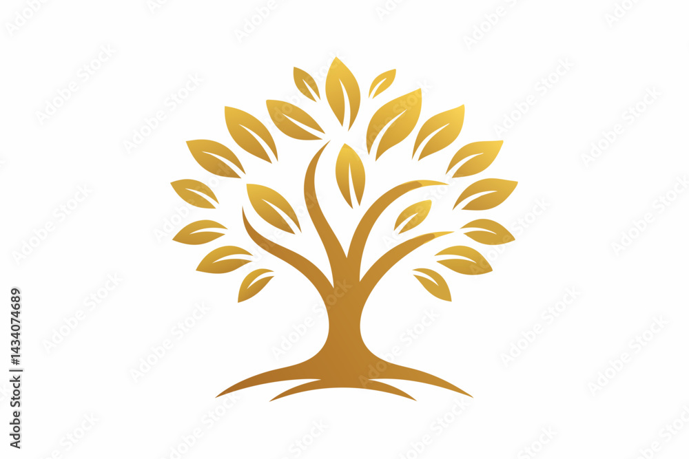 Naklejka premium tree with leaves vector illustration