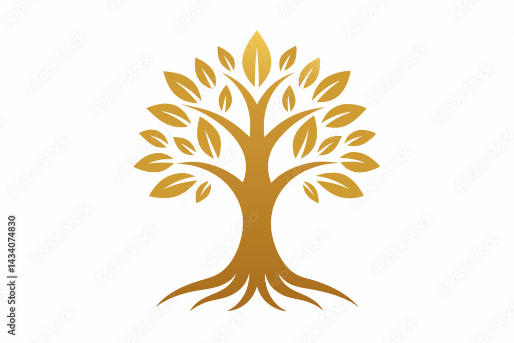 Naklejka premium tree with leaves vector illustration