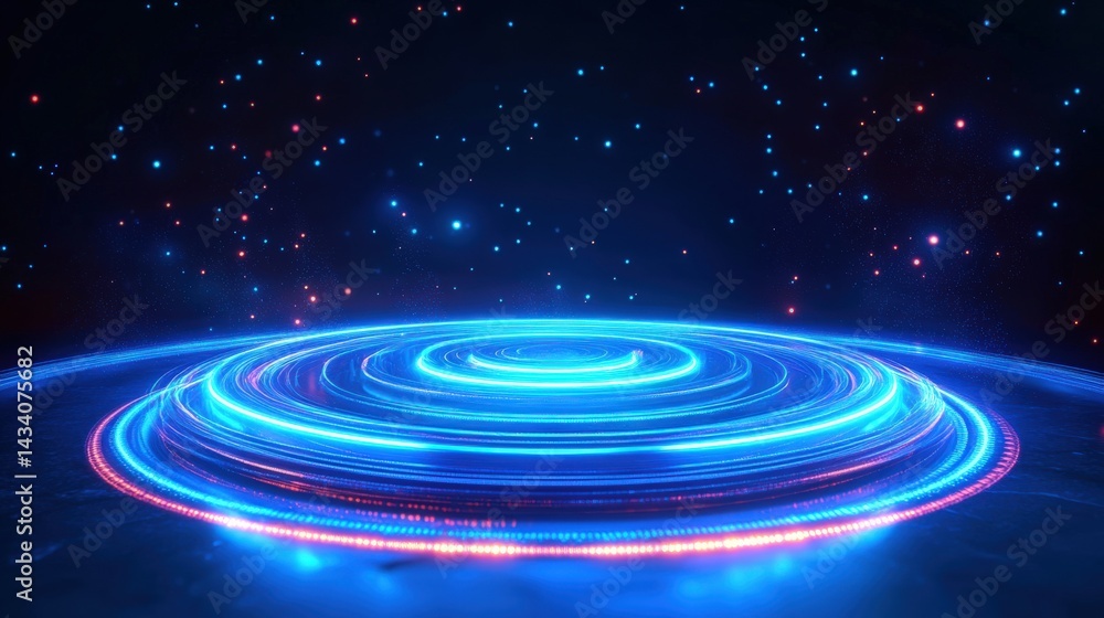 Obraz premium Abstract Futuristic Light Circle Stage