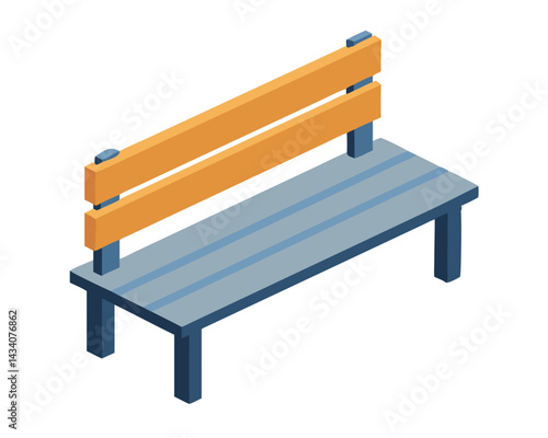 wooden bench isolated on white