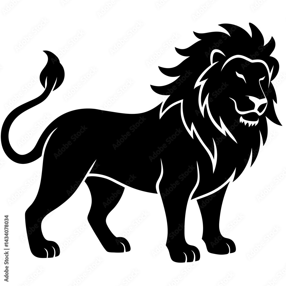 Obraz premium lion vector icon on white background