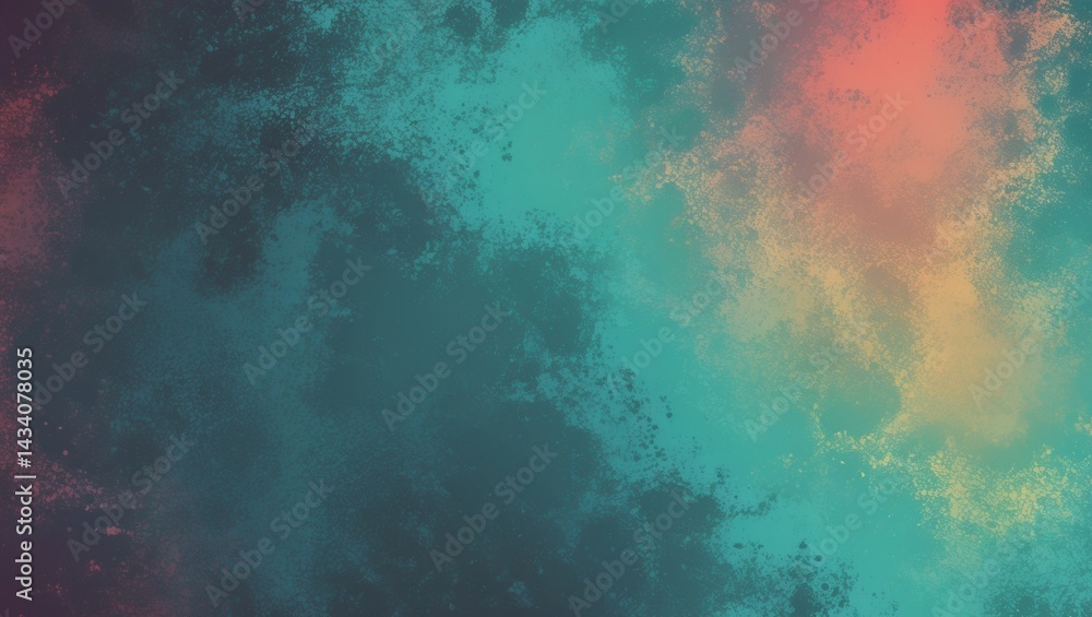 Obraz premium Teal retro grainy gradient summer background design
