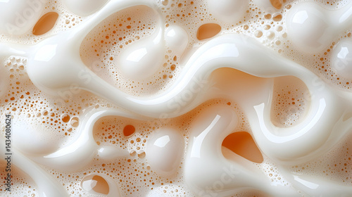 Wallpaper Mural Close-Up of Translucent Golden Bubbles in Creamy White Foam Torontodigital.ca