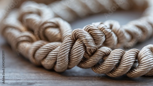 Billede på lærred Tightly knotted cord showcasing strength and complexity
