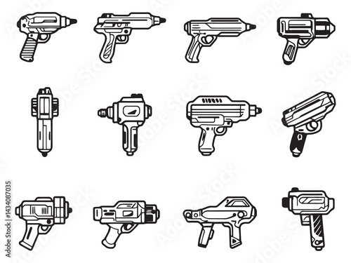 Pneumatic Drill line art sketch design