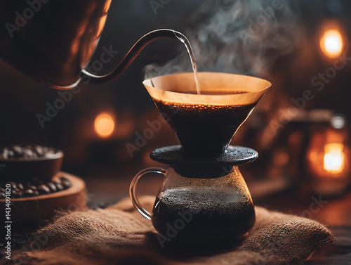 Hand Drip Coffee with Steam 김이 피어오르는 핸드드립 커피