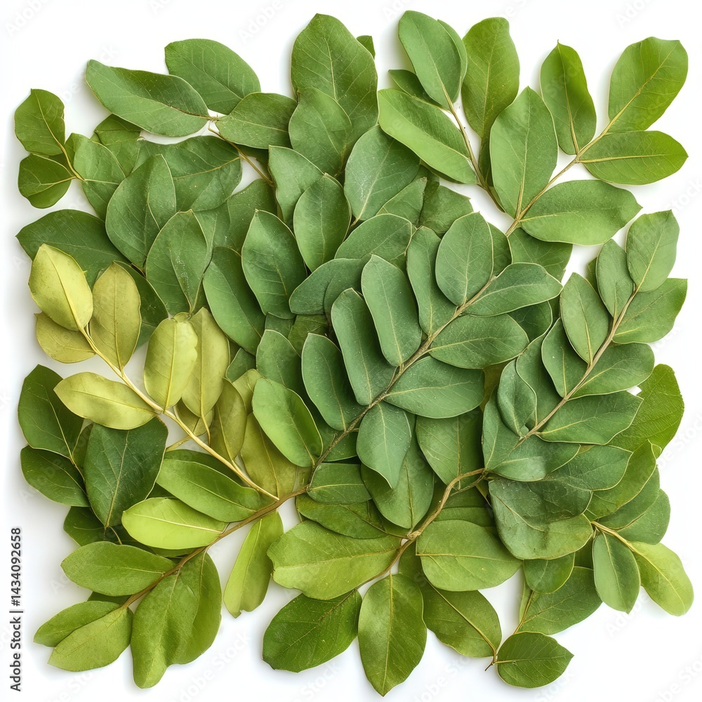 Dried and fresh Phyllanthus amarus leaves, isolated on white background Dried and fresh Phyllanthus amarus leaves, isolated on white background