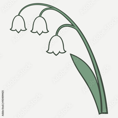 Lily of the Valley Stem Silhouette Design
