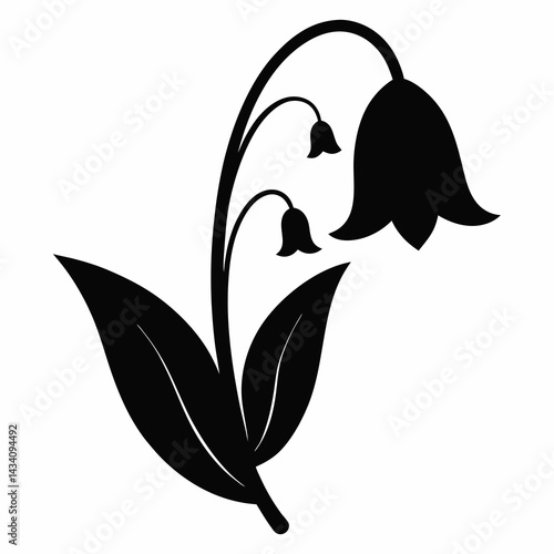 Lily of the Valley Botanical Silhouette