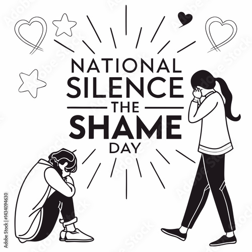 NATIONAL SILENCE THE SHAME DAY vector illustration