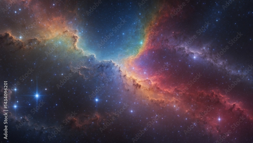 Vibrant nebula and star field in deep space Vibrant nebula and star field in deep space