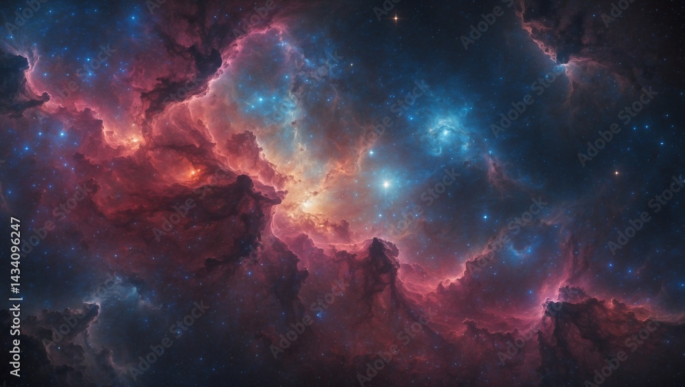 Fototapeta premium Vibrant nebula showcasing cosmic beauty and grandeur