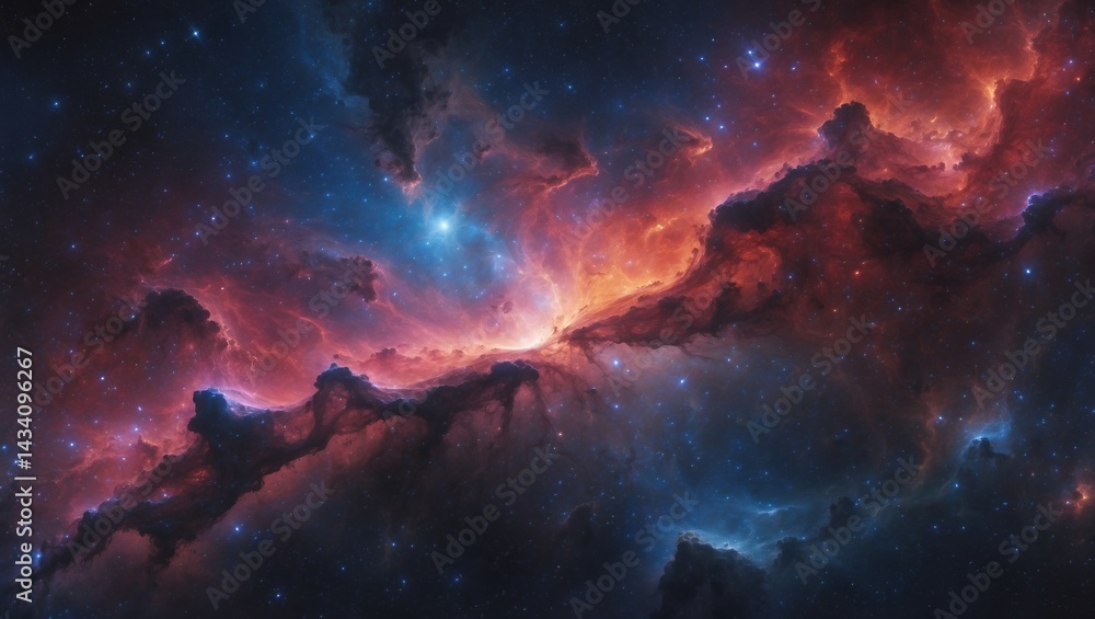Fototapeta premium Vibrant nebula showcasing cosmic grandeur and beauty