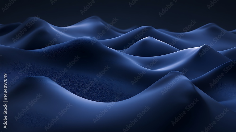 Dark Blue Abstract Hillscape. Dark Blue Abstract Hillscape.