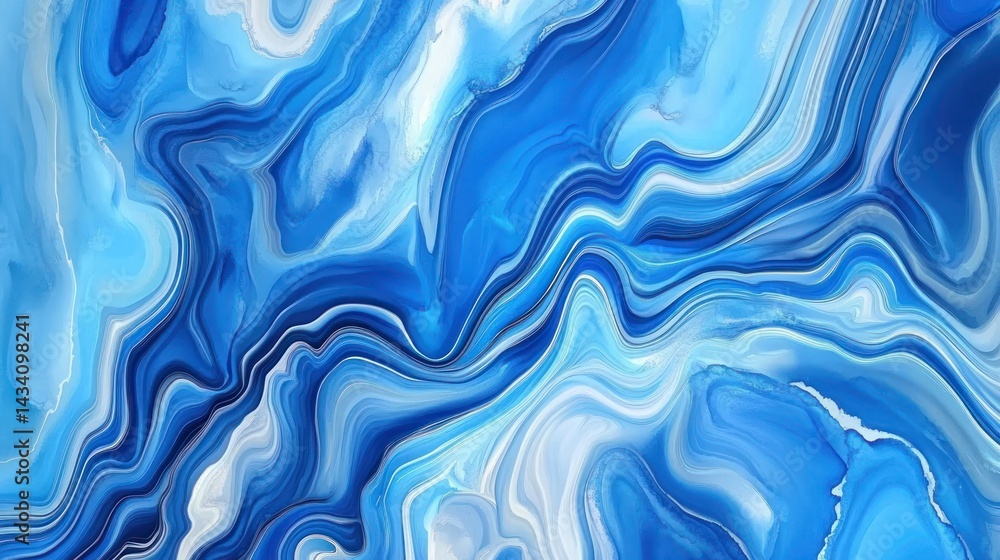 Obraz premium Abstract blue and white marble texture background.