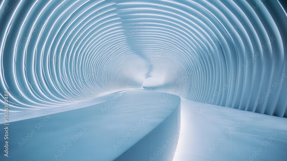 Obraz premium Futuristic Light Tunnel Architectural Design