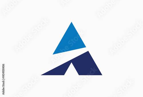 Abstract Triangle Initial Letter A Logo Design Element
