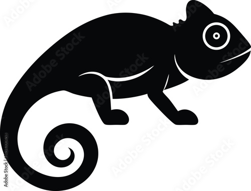 chameleon cartoon isolated on white