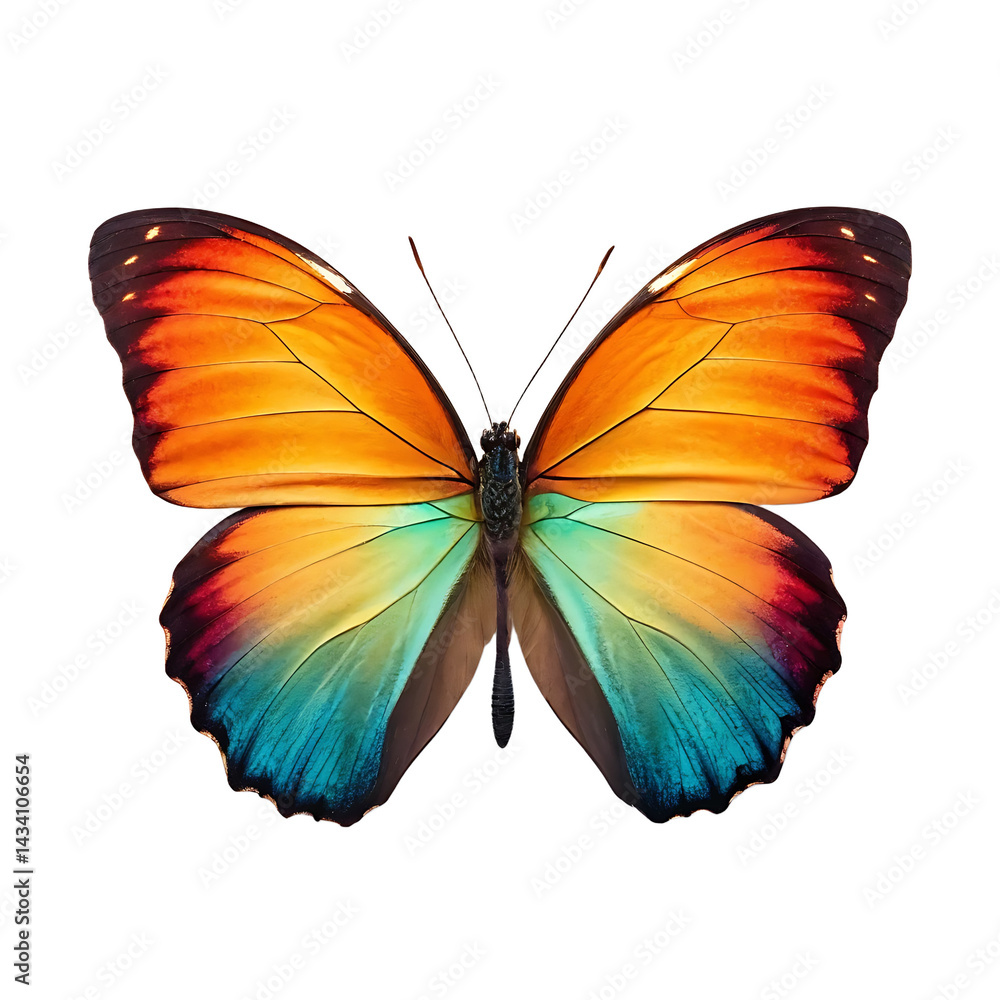 Vibrant Butterfly Wings Close-up Against PNG and transparent background Vibrant Butterfly Wings Close-up Against PNG and transparent background